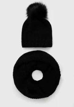 Answear Lab caciula si fular culoarea negru imagine