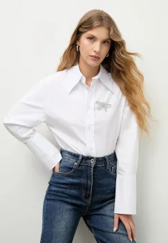 Answear.LAB camasa culoarea alb, cu guler clasic, regular imagine