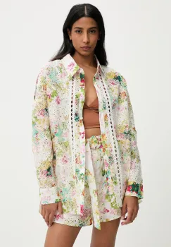Answear Lab camasa culoarea bej, cu guler clasic, relaxed imagine