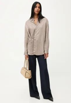 Answear.LAB camasa culoarea bej, cu guler clasic, relaxed imagine