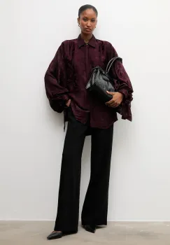 Answear.LAB camasa culoarea bordo, cu guler clasic, relaxed imagine