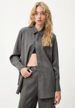 Answear.LAB camasa culoarea gri, cu guler clasic, relaxed imagine