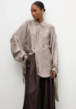 Answear.LAB camasa culoarea gri, cu guler clasic, relaxed imagine