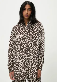 Answear Lab camasa culoarea maro, cu guler clasic, relaxed imagine