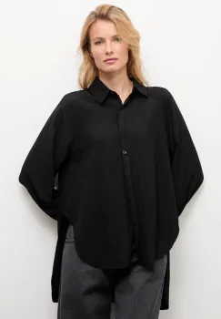 Answear.LAB camasa culoarea negru, cu guler clasic, relaxed imagine