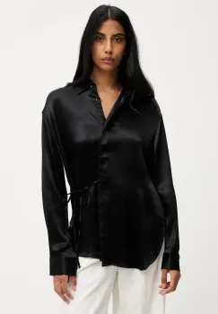 Answear.LAB camasa culoarea negru, cu guler clasic, relaxed imagine