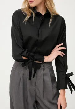 Answear.LAB camasa culoarea negru, cu guler clasic, relaxed imagine