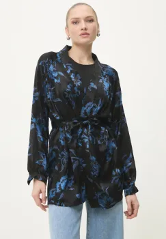 Answear Lab camasa culoarea negru, desfacut, modelator imagine