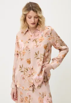 Answear Lab camasa culoarea roz, cu guler clasic, regular imagine