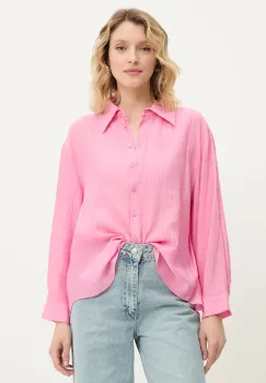Answear Lab camasa culoarea roz, cu guler clasic, relaxed imagine