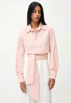 Answear.LAB camasa culoarea roz, cu guler clasic, relaxed imagine