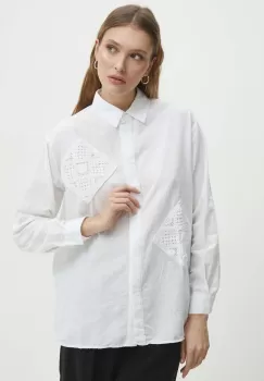 Answear Lab camasa de in culoarea alb, cu guler clasic, relaxed imagine