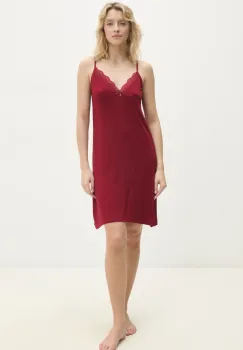 Answear Lab camasa de noapte femei, culoarea bordo, satin imagine