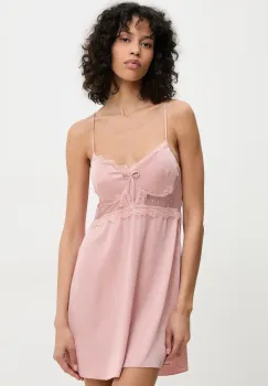 Answear Lab camasa de noapte femei, culoarea roz, dantela imagine