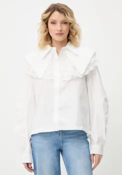Answear Lab camasa din bumbac culoarea alb, cu guler clasic, regular imagine