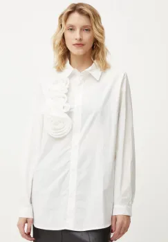 Answear Lab camasa din bumbac femei, culoarea alb, cu guler clasic, regular imagine