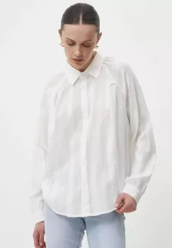 Answear Lab camasa din bumbac femei, culoarea alb, cu guler clasic, regular imagine