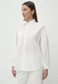 Answear Lab camasa din bumbac femei, culoarea alb, cu guler clasic, relaxed imagine