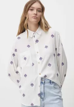 Answear Lab camasa femei, culoarea alb, cu guler clasic, relaxed imagine
