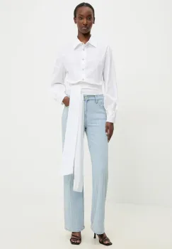 Answear Lab camasa femei, culoarea alb, cu guler clasic, relaxed imagine