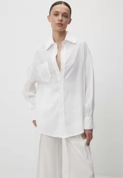 Answear Lab camasa femei, culoarea alb, cu guler clasic, relaxed imagine