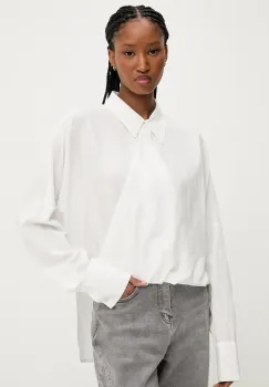 Answear Lab camasa femei, culoarea alb, cu guler clasic, relaxed imagine