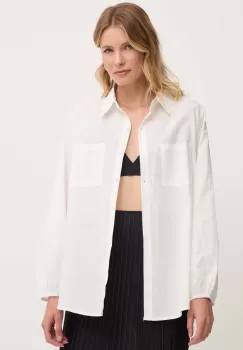 Answear Lab camasa femei, culoarea bej, cu guler clasic, regular imagine