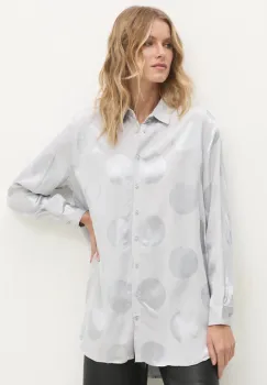 Answear Lab camasa femei, culoarea gri, cu guler clasic, relaxed imagine