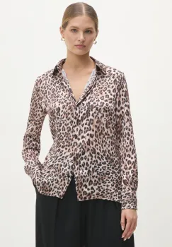 Answear Lab camasa femei, culoarea maro, cu guler clasic, regular imagine