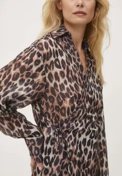 Answear Lab camasa femei, culoarea maro, cu guler clasic, relaxed imagine