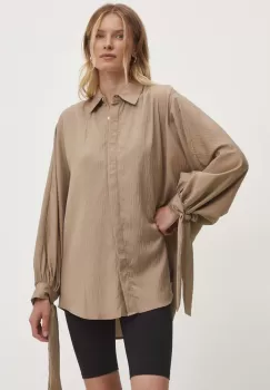 Answear Lab camasa femei, culoarea maro, cu guler clasic, relaxed imagine