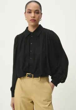 Answear Lab camasa femei, culoarea negru, cu guler clasic, regular imagine