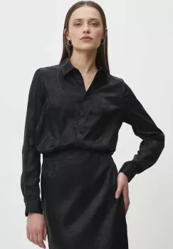 Answear Lab camasa femei, culoarea negru, cu guler clasic, regular imagine