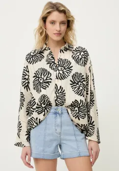 Answear Lab camasa femei, culoarea negru, cu guler clasic, relaxed imagine