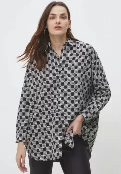 Answear Lab camasa femei, culoarea negru, cu guler clasic, relaxed imagine