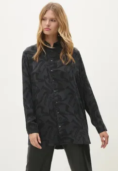 Answear Lab camasa femei, culoarea negru, cu guler clasic, relaxed imagine