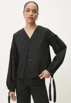 Answear Lab camasa femei, culoarea negru, relaxed imagine