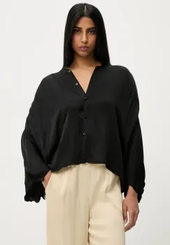 Answear Lab camasa femei, culoarea negru, relaxed imagine