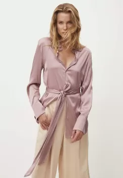 Answear Lab camasa femei, culoarea roz, cu guler clasic, relaxed imagine