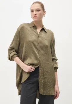 Answear Lab camasa femei, culoarea verde, cu guler clasic, relaxed imagine