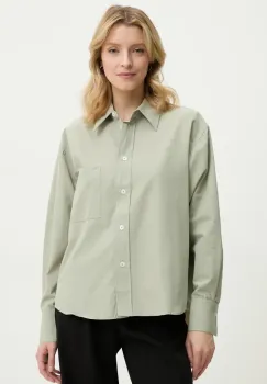 Answear Lab camasa femei, culoarea verde, cu guler clasic, relaxed imagine