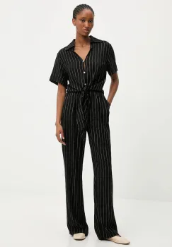 Answear.LAB camasa si pantaloni cu lenjerie culoarea negru imagine