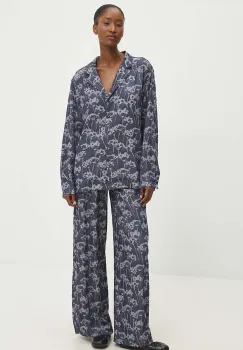 Answear Lab camasa si pantaloni culoarea albastru marin imagine