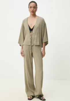 Answear Lab camasa si pantaloni de in femei, culoarea verde imagine