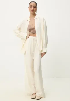 Answear Lab camasa si pantaloni femei, culoarea bej imagine