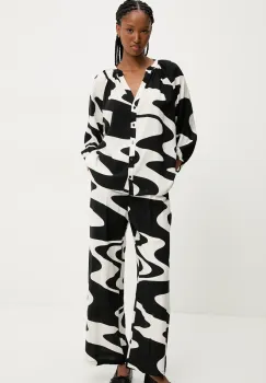 Answear Lab camasa si pantaloni femei, culoarea negru imagine