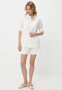 Answear Lab camasa si pantaloni scurti culoarea alb imagine