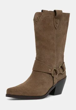 Answear.LAB cizme de cowboy din piele intoarsa culoarea maro, cu toc drept imagine