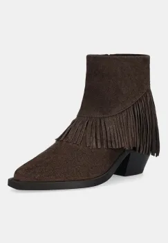 Answear.LAB cizme de cowboy din piele intoarsa culoarea maro, cu toc drept imagine