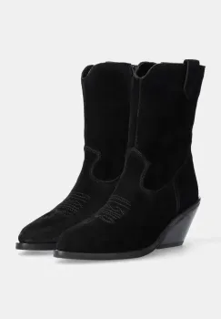 Answear Lab cizme de cowboy din piele intoarsa femei, culoarea negru, cu toc drept, izolare usoara imagine